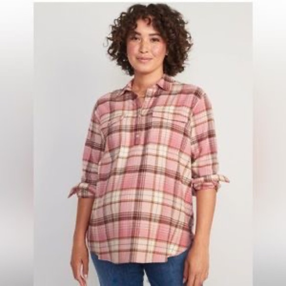 NWT Old Navy Pink Maternity Popover Size M